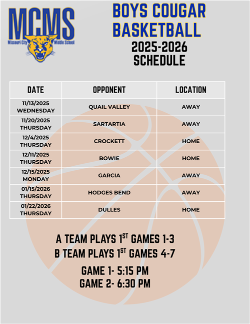  Boys Basketball Schedule
